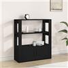 WRJENFSC Credenza Soggiorno Madia Ingresso Mobile da Ufficio Mobile bar Credenza Nera 80x30x90 cm in Legno Multistrato Adatto per sala da pranzo, ingresso, corridoio e soggiorno