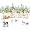 EKKONG Trenino Legno Natalizio Pista Trenino Legno,Treno di Natale in Legno Carino,Mini Trenini ，Decorazioni Natalizie，Festa di Natale del Decorativo (Bianca)