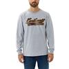 Carhartt Relaxed Fit Heavyweight Long-sleeve Script Graphic T-shirt, Maglietta, Uomo, North Woods Heather, M