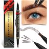 iMethod Microblading Matita per Sopracciglia - Eyebrow Pencil 2-in-1 Matita per Sopracciglia Dual-Ended con Applicatore a Micro-Punte a Forcella a 3 Zinken e Punta del Pennello Precisa crea