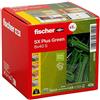 fischer Tasselli di espansione SX Plus Green 8 x 40 S, scatola con 45 tasselli sostenibili e viti abbinate, tenuta ottimale in calcestruzzo, mattoni pieni, cemento cellulare, mattoni a foro alto e