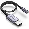 UGREEN Adattatore Audio USB a Jack 3,5 mm Scheda Sonoro Esterna Supporta 24bit 96KHz Adapter per Cuffie e Microfono Compatibile con PC Switch PS 4/5 Macbook Linux 25CM
