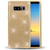 NALIA Custodia compatibile con Samsung Galaxy Note 8, Glitter Copertura in Silicone Protezione Sottile per Cellulare, Slim Cover Case Protettiva Scintillio Telefono Bumper, Colore:Gold Oro