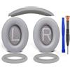 SOULWIT Cuscinetti Auricolari + Fascia + Protezione in Silicone per i Padiglioni Auricolari, Kit di Ricambio per Bose QuietComfort 35 QC35, QC35 ii Cuffie (Argento)