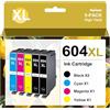 Sqwekd 604 XL Cartucce d'inchiostro Compatibili per Epson 604 604XL Multipack per Expression Home XP-2200 XP-2205 XP-3200 XP-3205 XP-4200 XP-4205 Workforce WF-2910 WF-2930 WF-2935 WF-2950 （5-Pack）