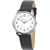 Ravel Plus - Orologio unisex resistente per l'uso quotidiano con cinturino in microfibra - Quarzo analogico giapponese - RP001L - Nero/Colore Argento/Quadrante Bianco