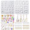 Attuslla 2PCS Stella e Luna Stampo Silicon per Orecchino, Stampi per Resina, 100 PCS Orecchino e Anelli di Saltoper Creazione Orecchini Ciondoli Fai da Te