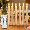cimetech Candele a bastoncino a LED con telecomando Candele a LED con fiamma tremolante a batteria con timer, luce calda dello stoppino 3D, candele da finestra, cera vera (6 pcs)