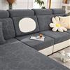 TOPCHANCES Coprisedili per divani - Copridivano morbido ad alta elasticità, copridivano antiscivolo per divano a forma di L, copricuscino universale per divano (Foglie grigio)