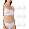 Risalti Reggiseno Senza Ferretto Bamboo Spalla Stretta 3 pz - Bralette Donna Senza Cuciture ed Etichette, Reggiseno Donna in Viscosa Elasticizzata, Brassiere, Top Morbido, Intimo - Made in Italy