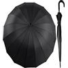 KB KARNIBAL KARNIBAL Ombrello Grande XXL Antivento, 10 Stecche Rinforzate, Ombrello da Donna Extra Large Nero, Ombrello Pieghevole Antivento per Donna o Uomo, Ombrello Automatico, Diametro 123 cm