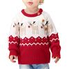 De feuilles Chic-Chic Bambini Bambino Natale Cardigan Inverno Con Cappuccio Maglioni Cappotto Caldo Giacca Outwear Maglione rosso natalizio 18-24 Mesi