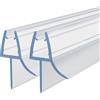 HNNHOME - Guarnizione sigillante per box doccia e parete della vasca da bagno, in gomma e plastica, per porte a vetri curve o dritte da 6 - 8 mm, con fessura fino a 20 mm, 100 cm (Diretta x 2)
