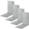 Alco Albert 4301-29-4 Fermalibri in Metallo, 4 Pezzi, Grigio, 14 x 8,5 Cm, per Scuola, Ufficio e Casa