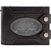 The Dark Knight Batman Abito Distintivo in Acciaio a Doppio Bottone Portafoglio/Portamonete Bi-Fold Porta Carte d'Identità & Porta Carte, Nero