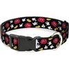 Buckle-Down Collare per cani con clip in plastica per costume di Topolino, nero (2,5 cm di larghezza, adatto per collo da 23 a 38 cm, piccolo) (PC-WDY351-S)