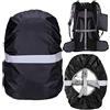 Cosowe Parapioggia per zaino, zaino impermeabile, impermeabile, con strisce riflettenti, fibbia a croce antiscivolo, perfetta per campeggio, escursioni e attività all'aria aperta, Nero , 20L(15-30L), Sport