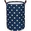 DOKEHOM 20-Inches Ispessimento Raggruppabili Round Stoccaggio Paniere, Cotone (Blu Star, L)