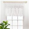 Lush Decor, Mantovana in cotone testurizzato macramè, 101,6 cm di larghezza x 76,2 cm di lunghezza, bianco, tende da cucina e decorazione da parete, mantovana macramè, tende da bagno per finestre