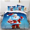 AcaimE Copripiumino Una Piazza E Mezza Natalizio Natale Natalizi Poliestere Di Alta Qualità Copripiumino Matrimoniale 200X200Cm Con 2 Federe 50X75Cm Antirughe No Stiro