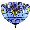 WDBZTJ ZTJ-Lighting Plafoniera in Stile Tiffany, Lampada da Soffitto Vintage in Vetro Colorato Blu, Lampada A Sospensione Moderna per Soggiorno Camera da Letto Sala da Pranzo [Classe Energetica A ++],30cm