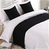 BAMCQ Bed Runner Letto Runner Runner da Letto Biancheria da Letto per Hotel Premium Letto Sciarpa Letto Bandiera Pad Letto copriletto copriletto Decorativo Fascia Nera_50x240 cm (Letto 1,8 m)