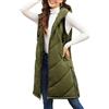 Nadeer Gilet invernale da Donna Giacca in Cotone Caldo Moda Casual Elegante Giacche Cappuccio con Cerniera Intera(Verde militare,S)