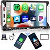 Hodozzy 2 Din Autoradio CarPlay Wireless e Android Auto Senza Fili -Radio Touchscreen 7 Pollici con Bluetooth/Mirror Link/Radio FM/Telecamera Posteriore/SWC/USB/AUX in Lettore MP5 Autoradio Doppio Din