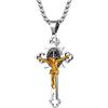 OIDEA Crocifisso Collana Uomo Ciondolo con Croce Nero in Acciaio  Inossidabile Gesù Cristo Catena 22 Pollici: Regalo per Battesimo Preghiera  Religioso Natale/Compleanno/Pasqua Stile 2 : : Moda