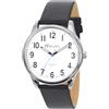 Ravel Plus - Orologio Uomo resistente per l'uso quotidiano con cinturino in microfibra - Quarzo analogico giapponese - RP001M - Nero/Colore Argento/Quadrante Bianco