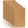 PALUDO 5 Pezzi Blocco Note A5 Quaderni a Spirale a Bianche, Quaderno Appunti A5 in Copertina Carta Kraft 100 Pagine/50 Fogli, Quaderno Spirale Taccuino Schizzi Set per Scuola Viaggio Ufficio