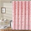 Lush Decor Riley tenda da doccia, 182,9 cm di larghezza x 182,9 cm di lunghezza, rosa - tenda da doccia di lusso con fiocchi - texture affascinante - accessorio da bagno femminile bella ed elegante -