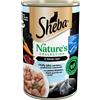 SHEBA 400 g lattina Nature's Collection - alimento umido completo per gatti adulti, con pesce bianco e fegato con guarnizione di carote, in terrina