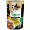SHEBA Lattina da 400 g Nature's Collection - alimento umido completo per gatti adulti, cocktail di fegato di pollame e olio di pesce con guarnizione di carote, in terrina