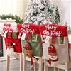 Topverse Set di 3 coprisedie natalizie 3D creative con pupazzo di neve, Babbo Natale, renna, coprisedia, coprisedie natalizie, per cucina e sala da pranzo, rosso