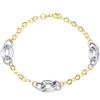 Gioielleria Lucchese Oro Bracciale Donna Oro Bianco Giallo 9 KT GL-SON177920