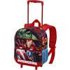 Marvel Avengers Union-Zaino 3D con Ruote Piccolo, Rosso, 26 x 34 cm, Capacità 12.5 L