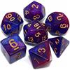 CREEBUY, Set di dadi poliedrici blu e viola per dungeon e dragons, sfumati e glitterati, set di 7 dadi per giochi di ruolo