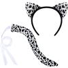 XEPST Animale Leopardo Costume Set, Orecchie di Leopardo e la Coda Set con Leopardo Fascia e la Coda per Animale Costume Cosplay di Compleanno di Halloween Fancy Dress del Partito, Nero