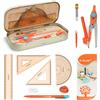 YPLUS Set Geometria per Studenti, Compasso Goniometro Matematica con Righelli, Scatola di Kit Goniometro per Materiale Scolastico e Scolastico, 12 Pezzi