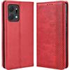 MOJIA Cover per Huawei Honor X7a, PU Custodia Antiurto Resistente ai Graffi, Custodia Flip Portafoglio per Telefono con Supporto e Slot per Schede. Rosso