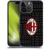 Head Case Designs Licenza Ufficiale AC Milan Rosso E Grigio Modelli Cresta Custodia Cover Dura per Parte Posteriore Compatibile con Apple iPhone 15 PRO Max