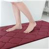 Homaxy Tappetino da Bagno Antiscivolo, Tappeto da Bagno in Memory Foam, Assorbente, Lavabile in Macchina - 60 x 120 cm, Bordeaux