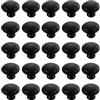 TRKETK 25 Pezzi Pomelli Rotondi per Armadi, Pomelli per Porte in Acciaio Inossidabile Nero Pomello per Porta di Armadio Pomelli per Cassetti a Fungo con Viti di Montaggio per Mobili Armadi (30 mm)