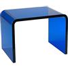 Generic Tavolino in acrilico trasparente, tavolino a forma di U con bordi arrotondati, tavolino moderno alla moda per piccoli spazi, camera da letto o mobili da salotto(42.5x28x40cm(17x11x16), Blue)