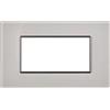Ettroit Placca 4 moduli 504 in vetro bianco compatibile anche con BTicino Axolute