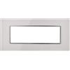 Ettroit Placca 6 moduli 506 in vetro bianco compatibile anche con BTicino Axolute