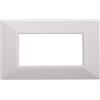 Ettroit Placca 4 moduli 504 in plastica bianca Piramide compatibile anche con BTicino Axolute