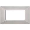 Ettroit Placca 4 moduli 504 in plastica argento Piramide compatibile anche con BTicino Axolute