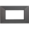Ettroit Placca 4 moduli 504 in plastica grigia scura Piramide compatibile anche con BTicino Axolute